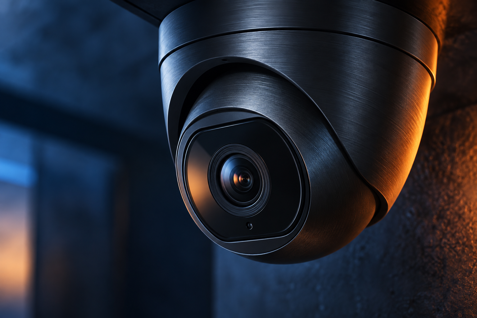 Imagem conceitual de câmera de vigilância com iluminação de estúdio